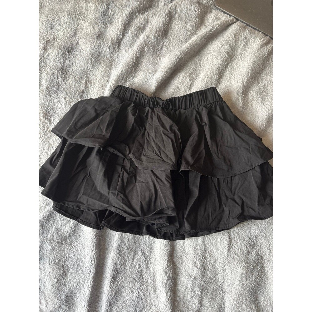 Black Puff Mini Skirt Balloon Bubble Hem Coquette Size M - Picture 2 of 2